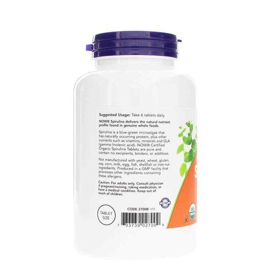 Spirulina 500 Mg Organic, NOW